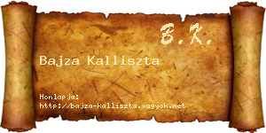 Bajza Kalliszta névjegykártya